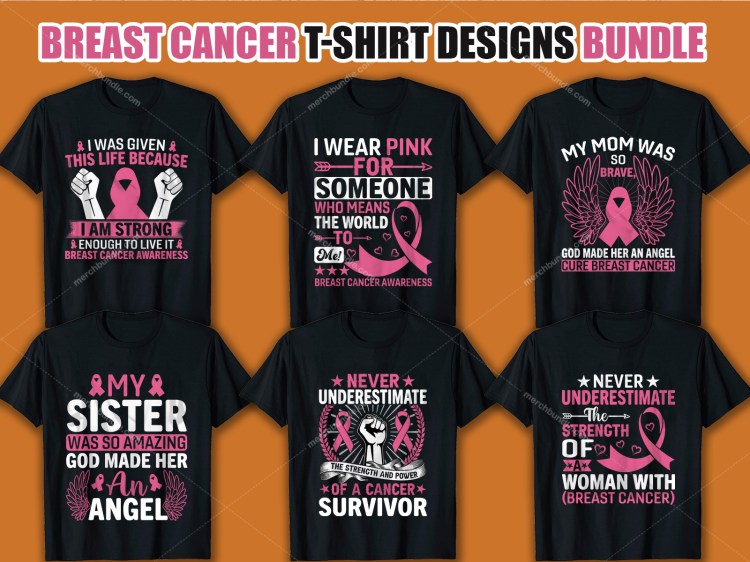 Breast Cancer T-Shirt Design Bundle americantshirt breast cancer svg clothing design esty fashion graphicdesign illustration merchbyamazon t shirt maker